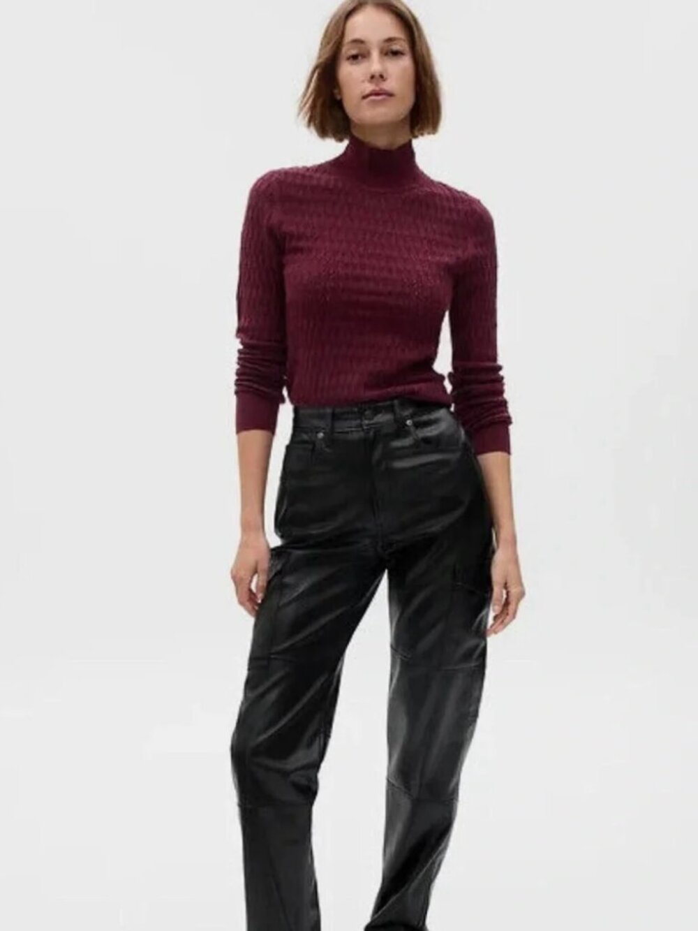 Women's GAP Pointelle Mock-Neck Sweater, like new, XS
